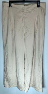 Amadi Tencel Pleated Wide-Leg Trousers size Large